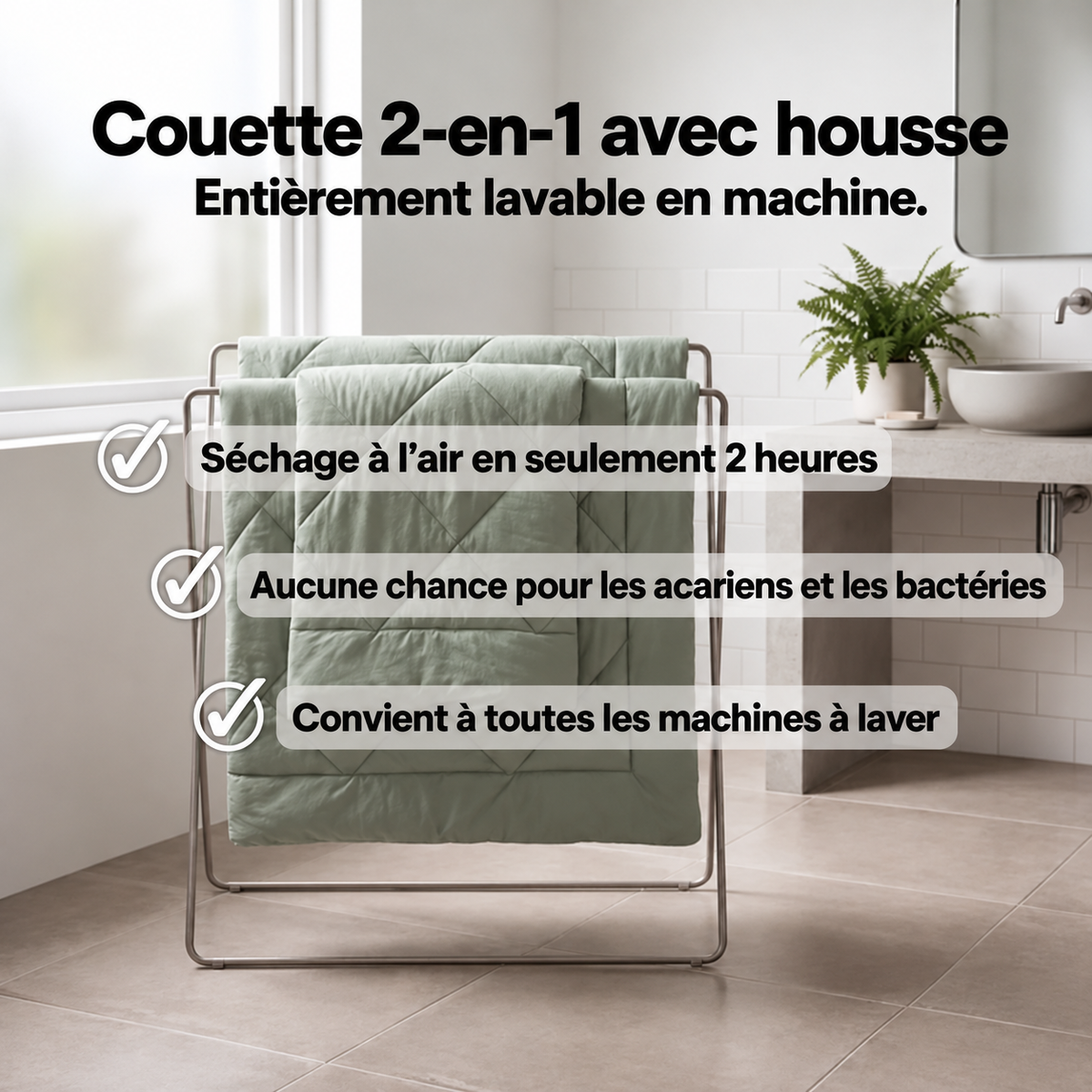 Couette EasySleep® 2-en-1 qui rend les draps inutiles